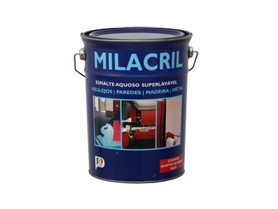 Esmalte Milacril Meio Brilho.  Esmalte aquoso 100% acrílico.